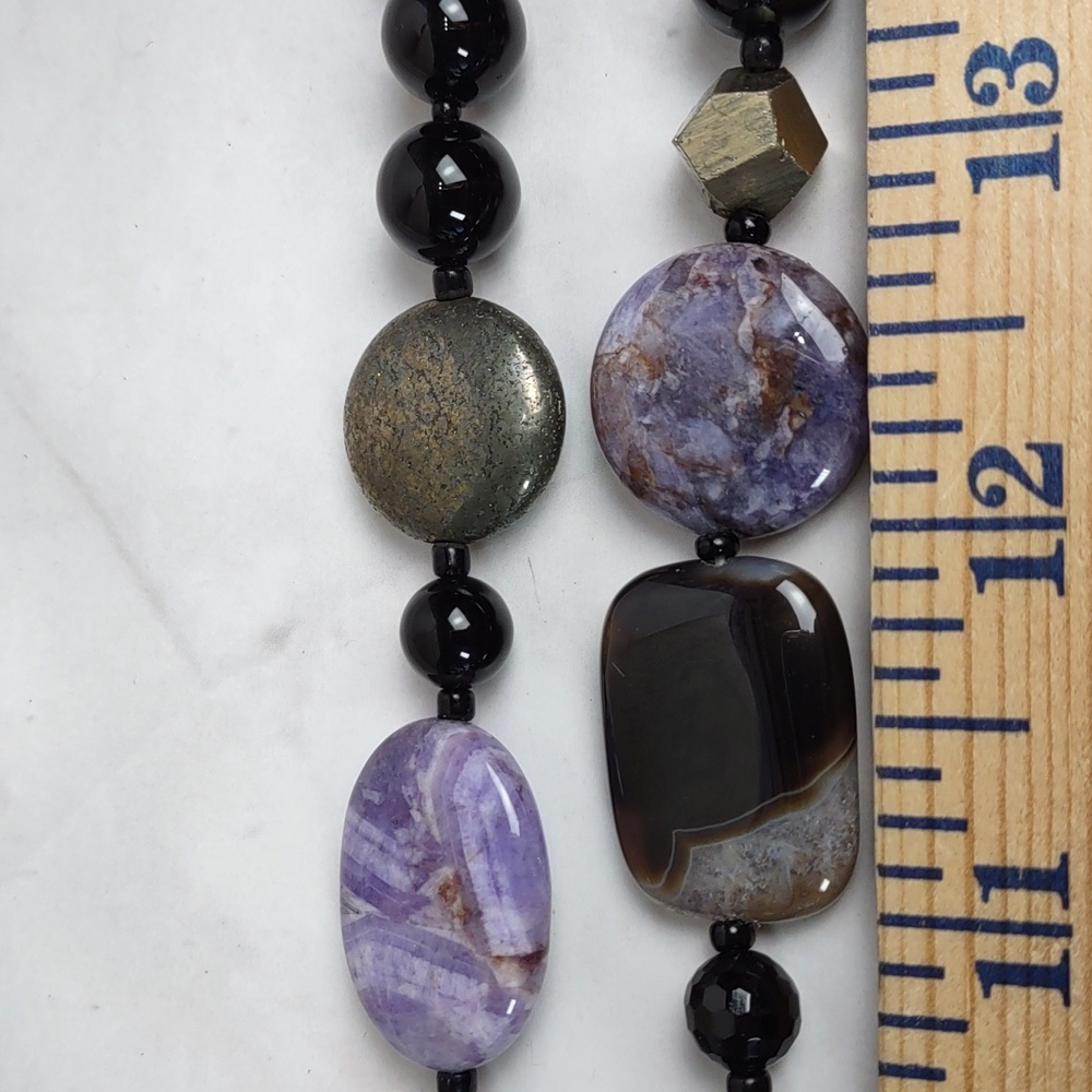 Black Onyx/Amethyst/Agate Necklace View 6